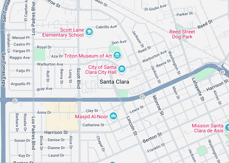 Map of Santa Clara, California (USA)