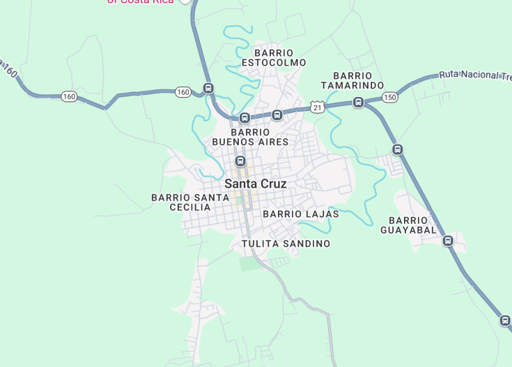 Map of Santa Cruz, Costa Rica