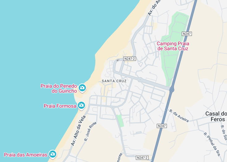 Map of Santa Cruz, Portugal