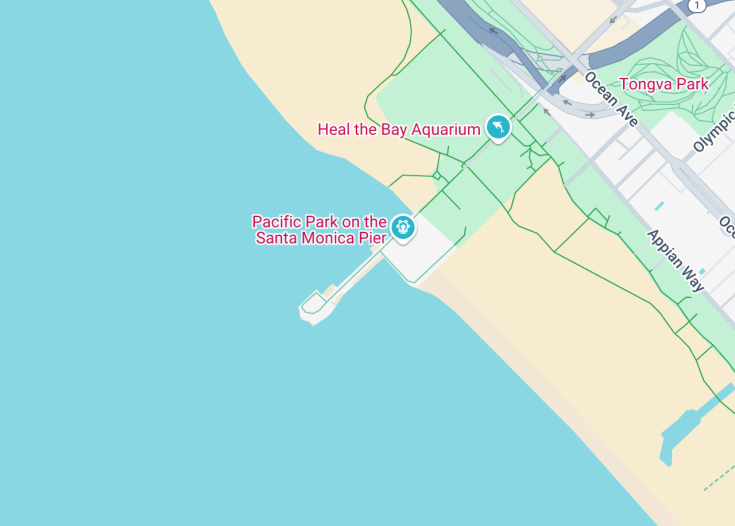 Map of Santa Monica Pier, Los Angeles