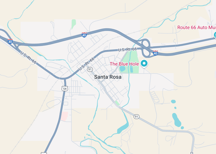 Map of Santa Rosa, New Mexico (USA)