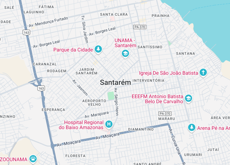 Map of Santarém, Brazil