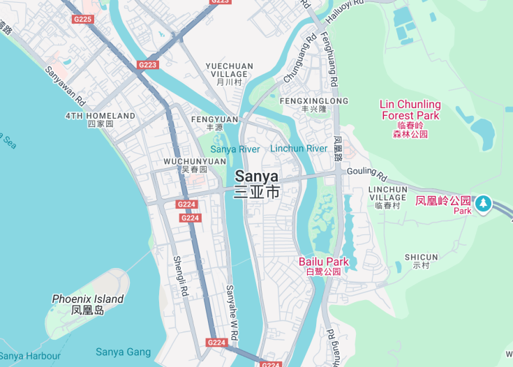 Map of Sanya, China