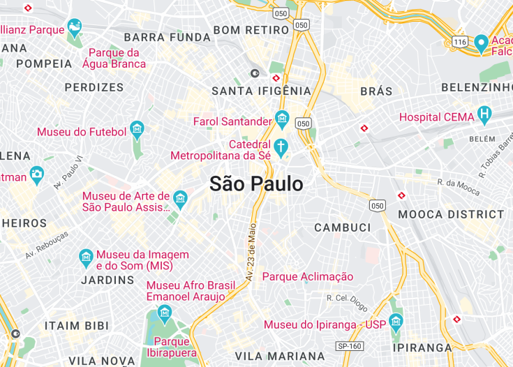 Map of São Paulo, Brazil