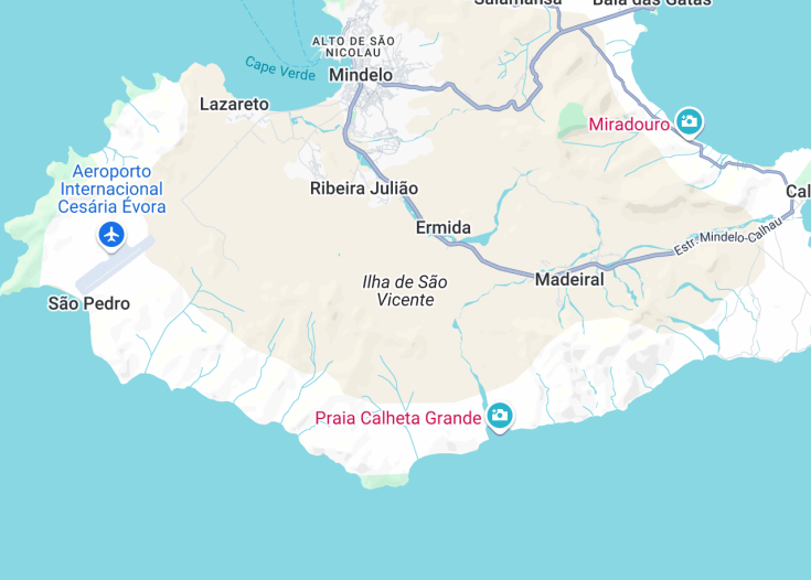 Map of São Vicente, Cabo Verde