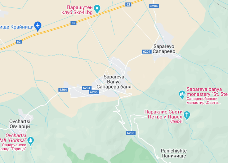 Map of Sapareva Banya, Bulgaria