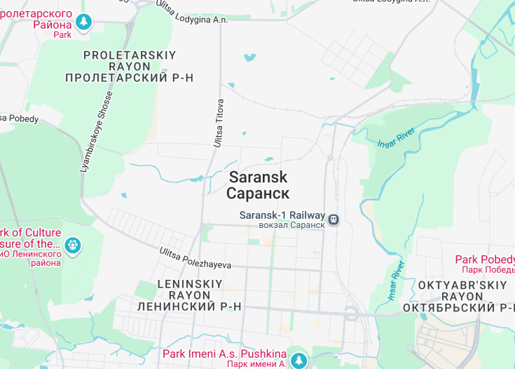 Map of Saransk, Russia