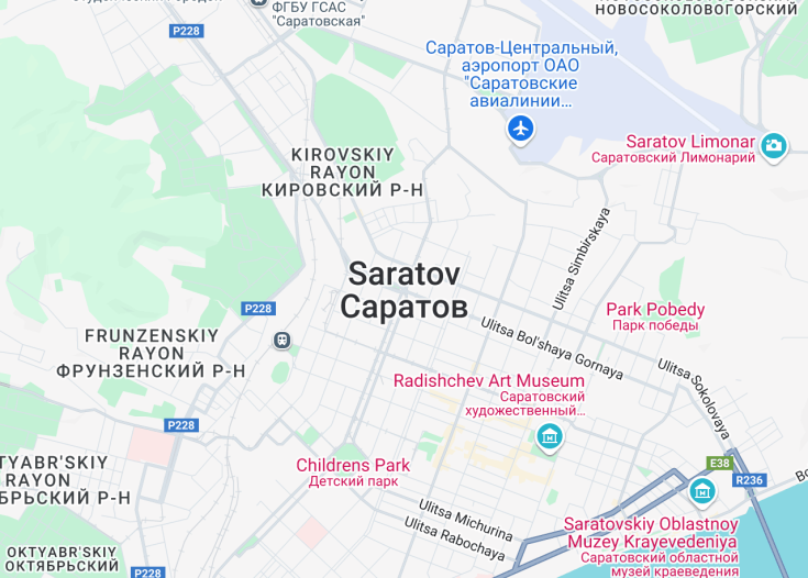 Map of Saratov, Russia