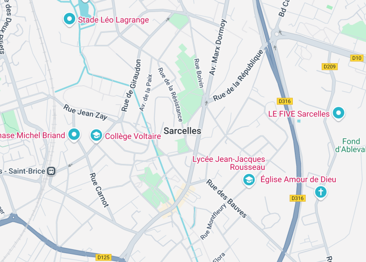 Map of Sarcelles, France