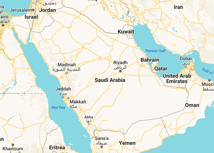 Map of Saudi Arabia, 