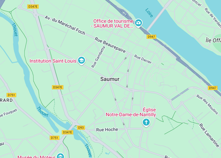 Map of Saumur, France