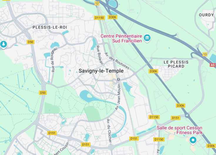 Map of Savigny-le-Temple, France