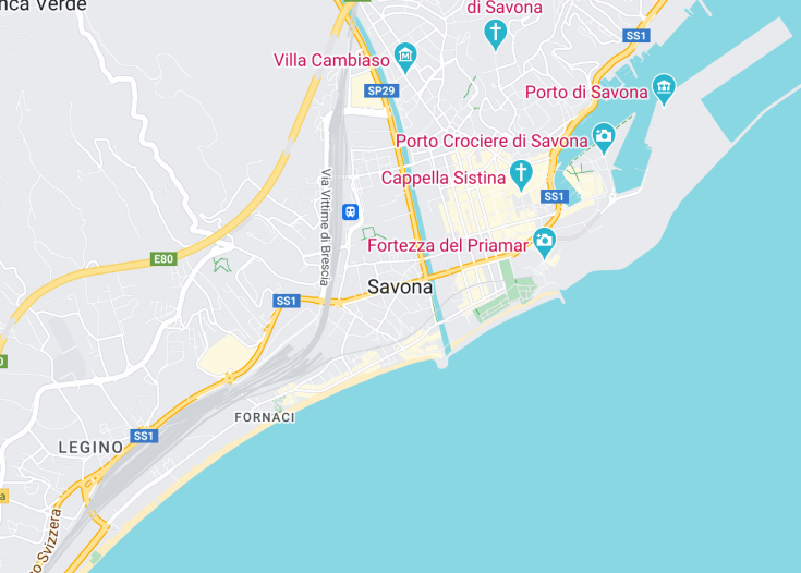 Map of Savona, Italy