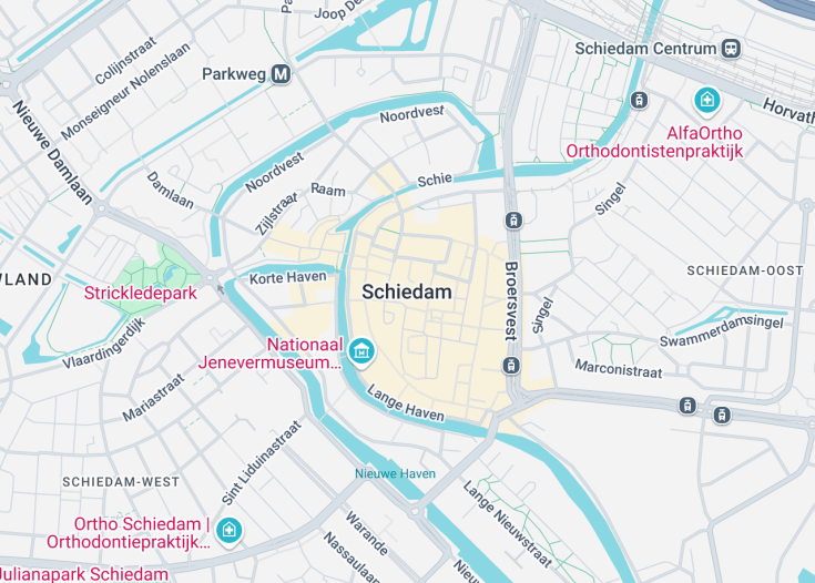 Map of Schiedam, Netherlands