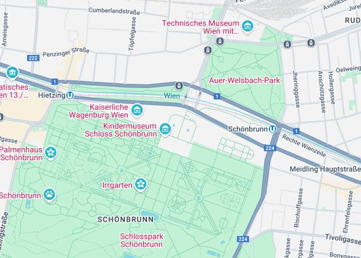 Map of Schönbrunn Palace, Vienna