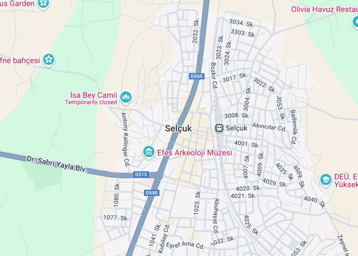 Map of Selcuk, Turkey