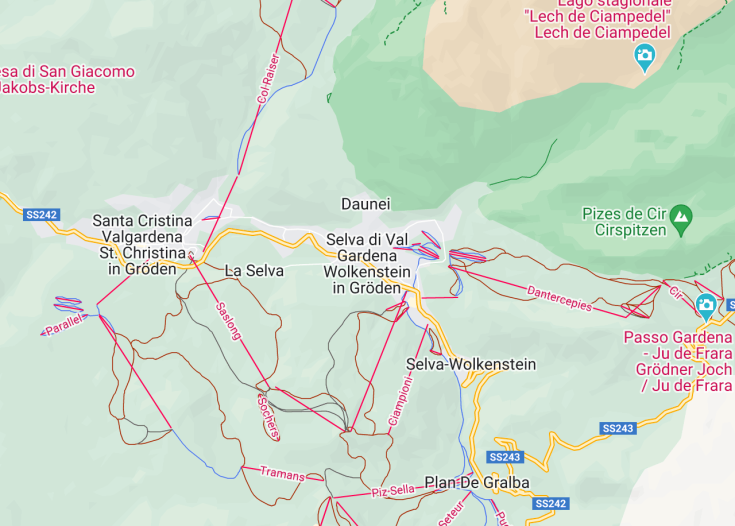 Map of Selva di Val Gardena, Italy