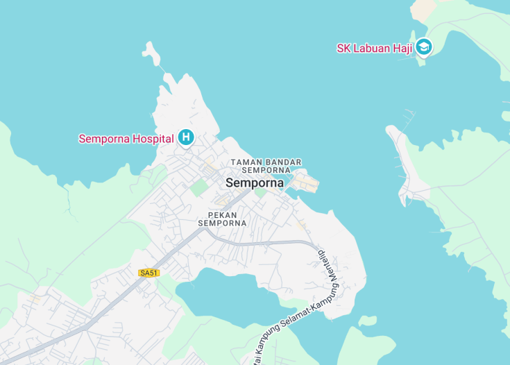 Map of Semporna, Malaysia