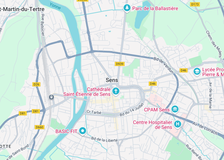 Map of Sens, France