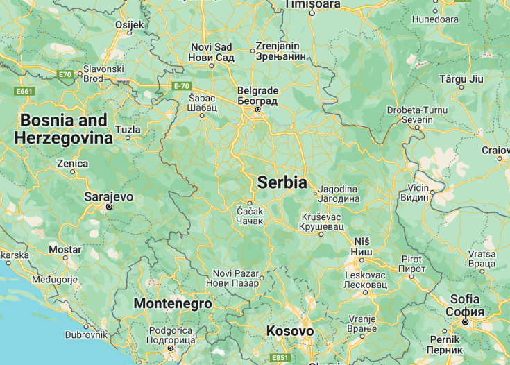 Map of Serbia, 