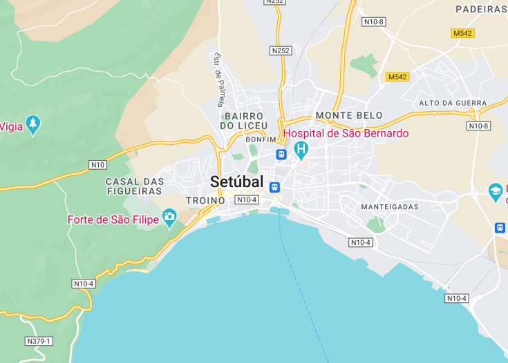 Map of Setubal, Portugal