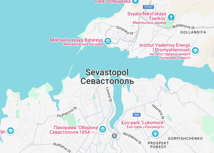 Map of Sevastopol, Ukraine