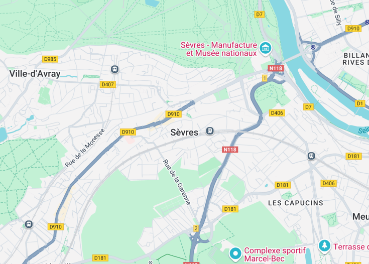 Map of Sèvres, France