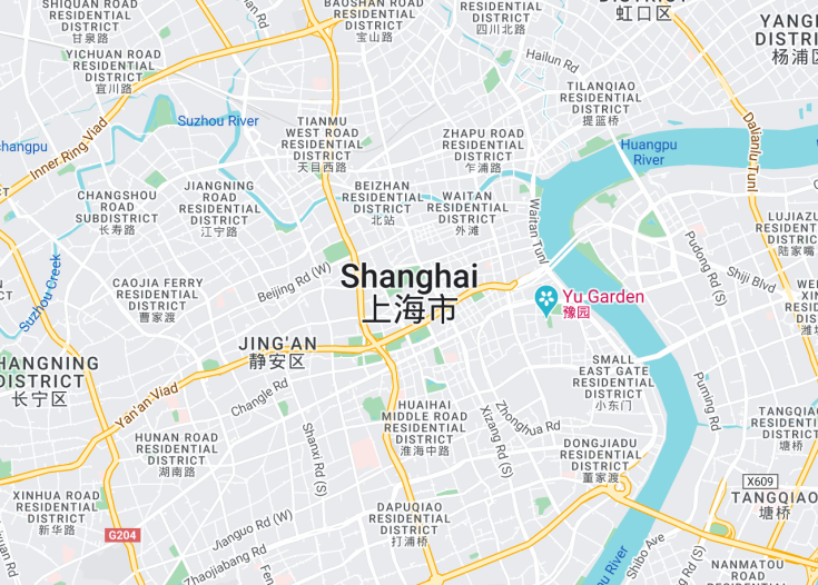 Map of Shanghai, China