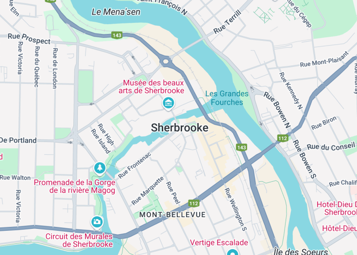 Map of Sherbrooke, Canada