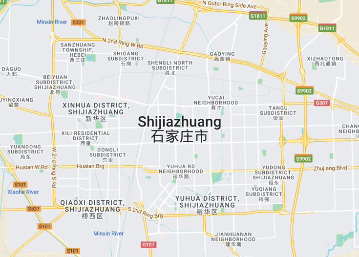 Map of Shijiazhuang, China