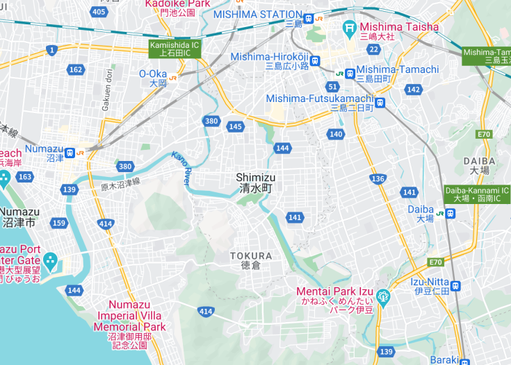 Map of Shimizu, Japan