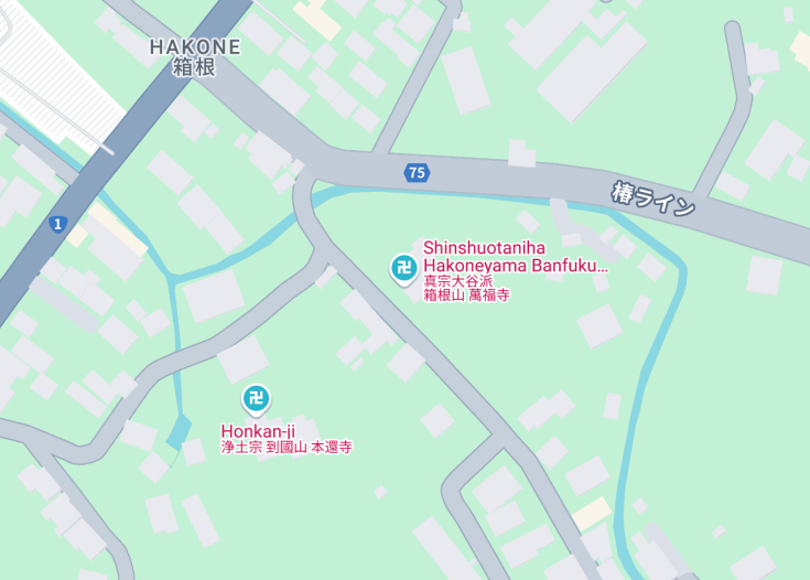 Map of Shinshuotaniha Hakoneyama Banfuku Temple, 