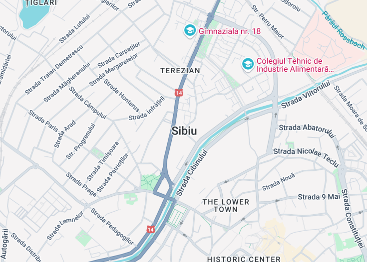 Map of Sibiu, Romania