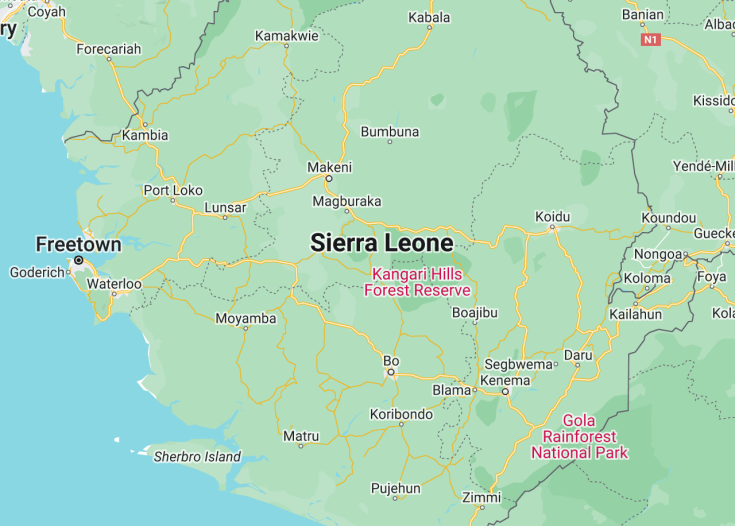 Map of Sierra Leone, 