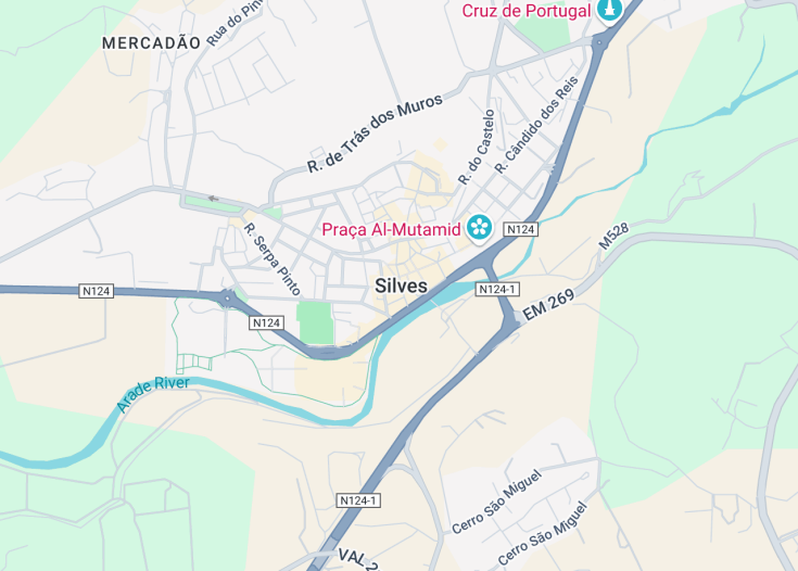 Map of Silves, Portugal