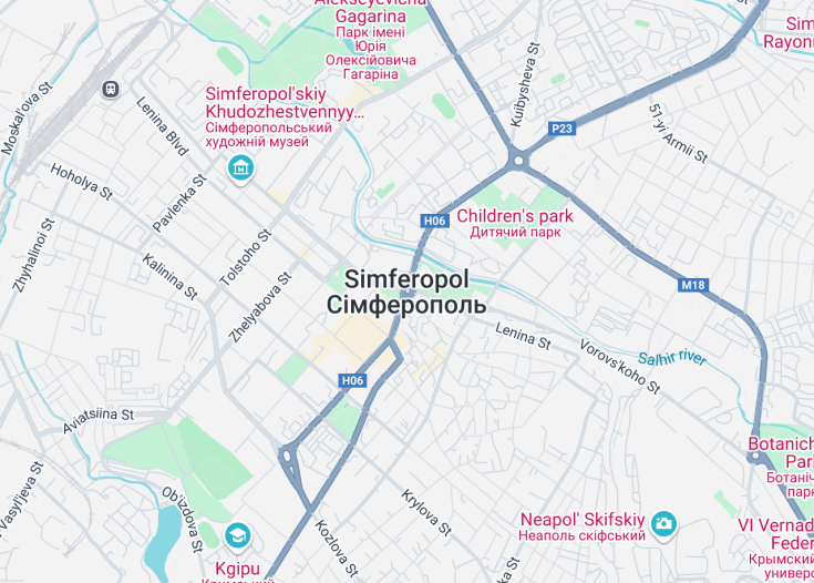 Map of Simferopol, Russia