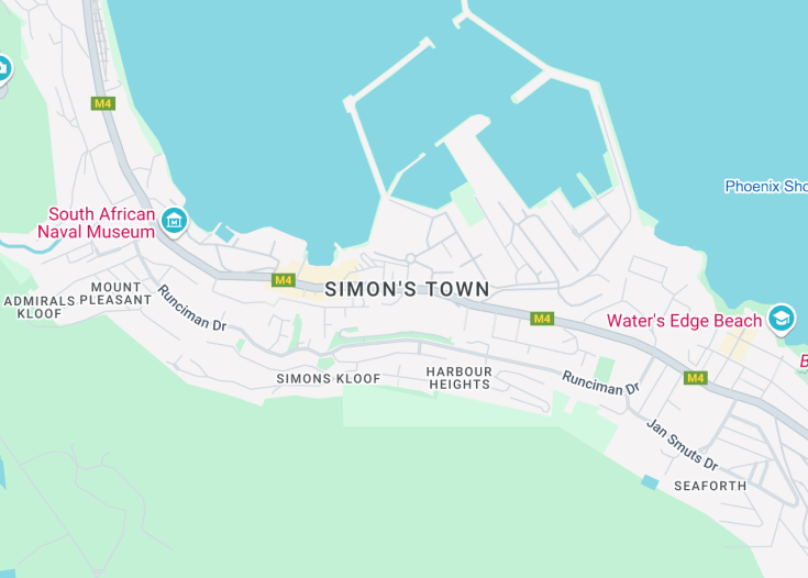 Map of Simon’s Town, South Africa