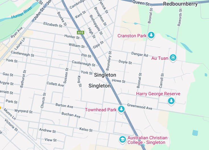 Map of Singleton, Australia