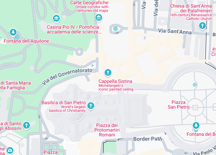 Map of Sistine Chapel, Vatican City