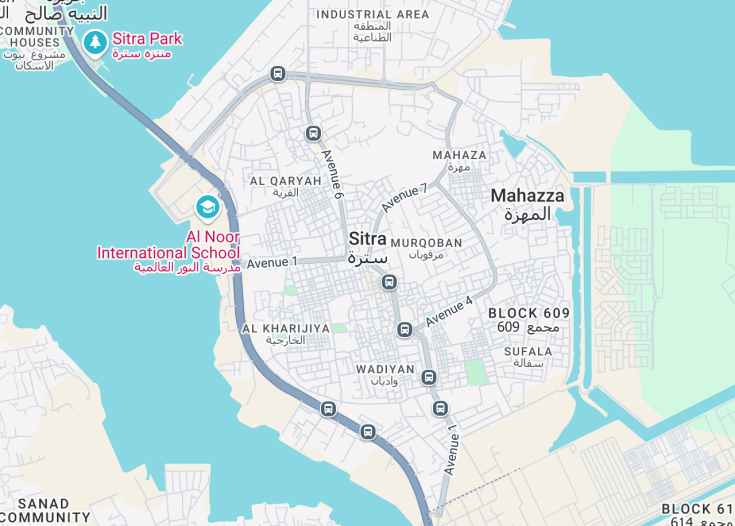 Map of Sitra, Bahrain