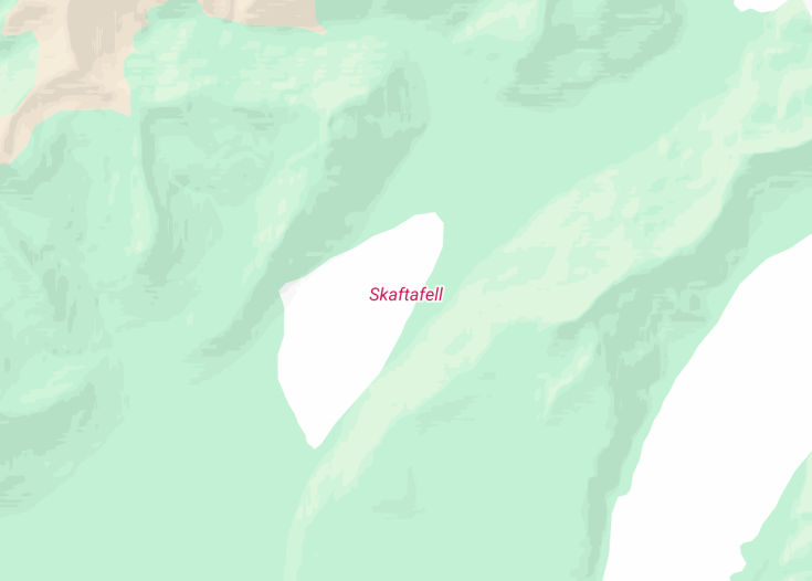 Map of Skaftafell, Fagurhólsmýri