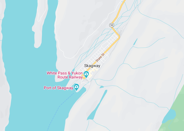 Map of Skagway, Alaska (USA)