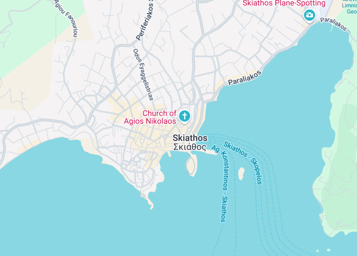 Map of Skiathos, Greece