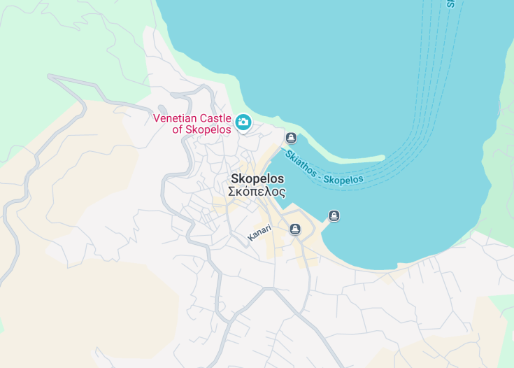 Map of Skopelos Town, Greece