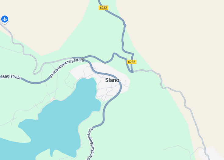 Map of Slano, Croatia