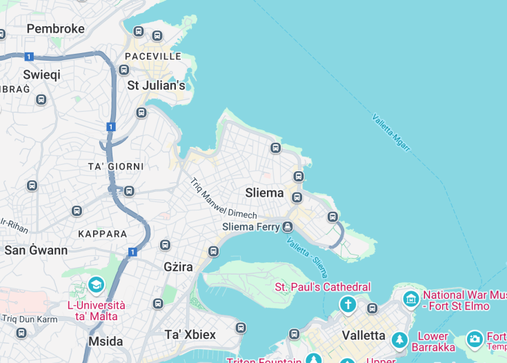 Map of Sliema, Malta