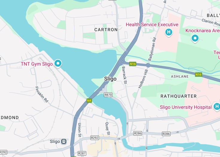 Map of Sligo, Ireland