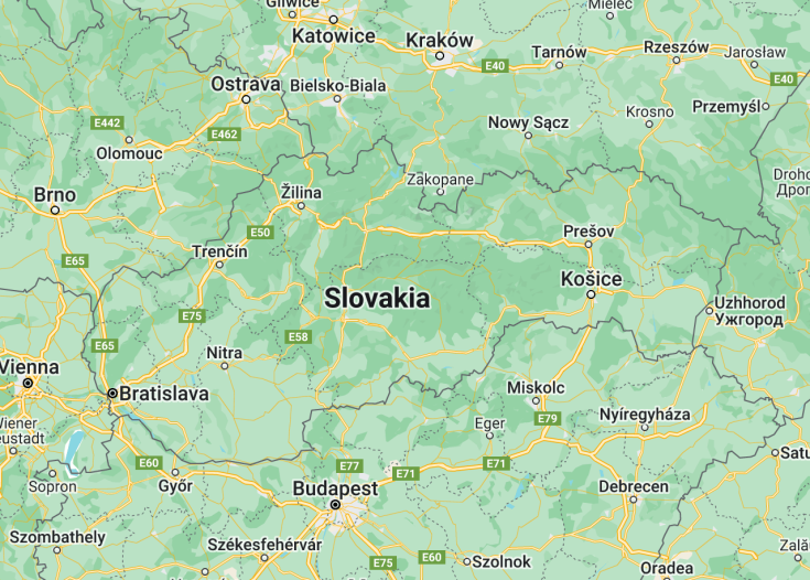 Map of Slovakia, 