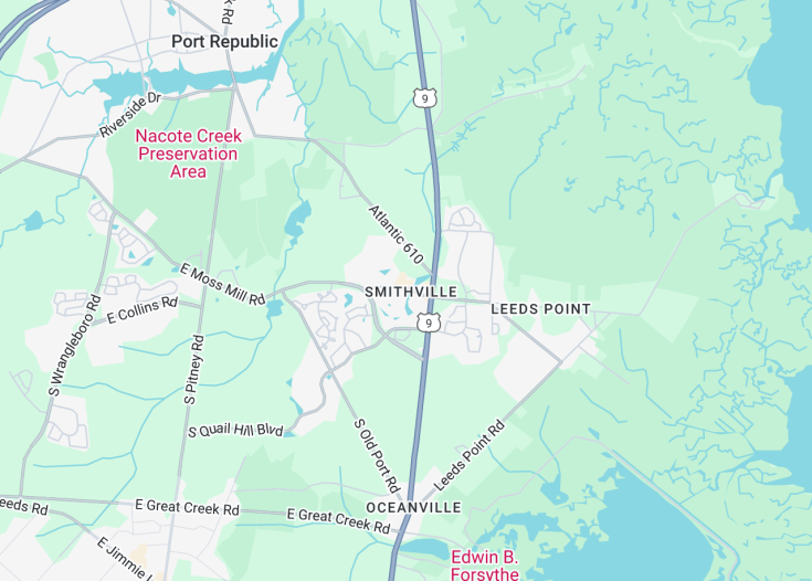 Map of Smithville, North Carolina (USA)