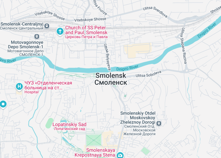 Map of Smolensk, Russia